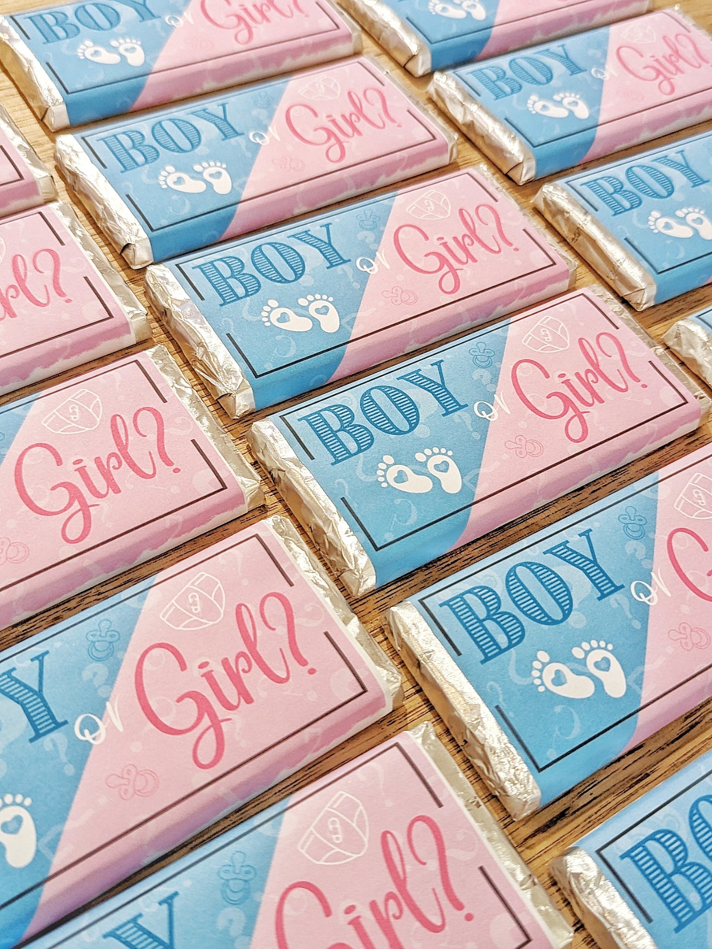gender reveal personalised chocolates